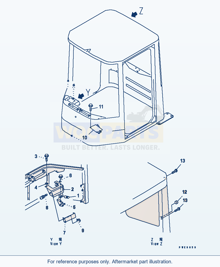 Komatsu WA470-3 Operator'S Cab (Cover) parts diagram