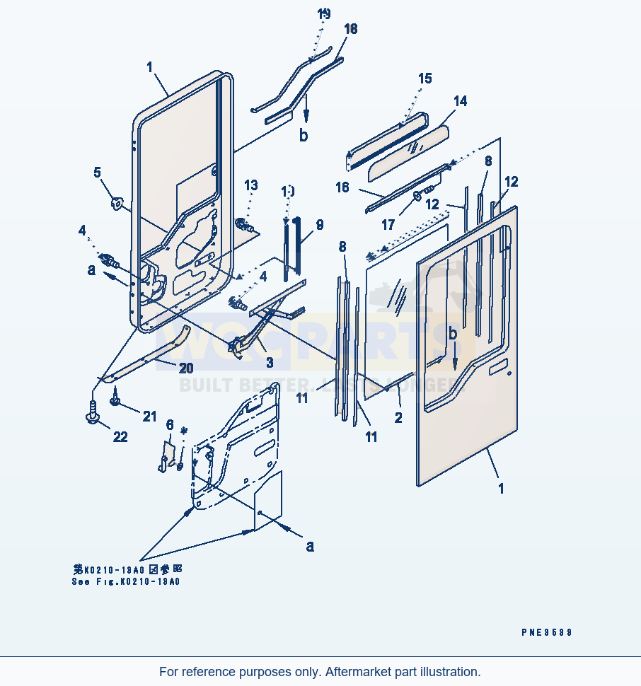 Komatsu WA470-3 Operator'S Cab (Door, L.H.) parts diagram