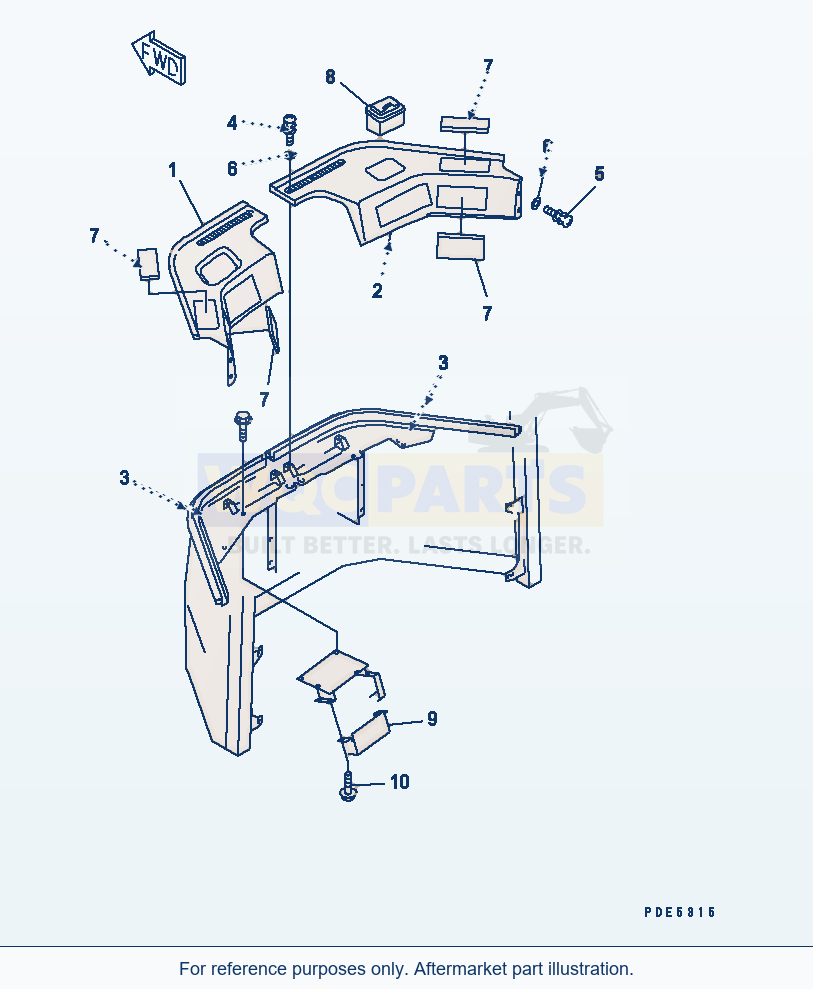 Komatsu WA470-3 Operator'S Cab (Front Interior Trim) parts diagram