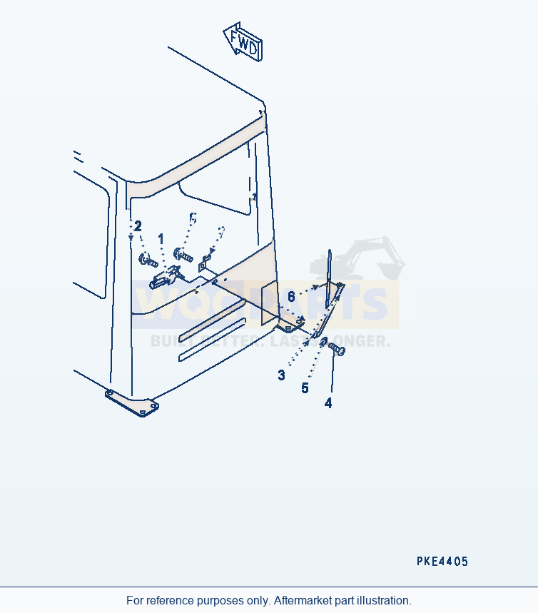 Komatsu WA470-3 Operator'S Cab (Rear Wiper) parts diagram