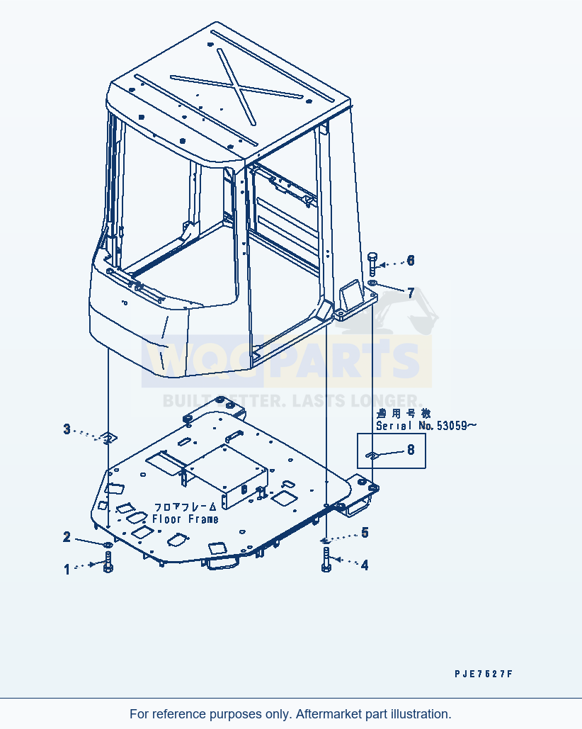 Komatsu WA470-3 Rops Cab (Mounting Parts) parts diagram