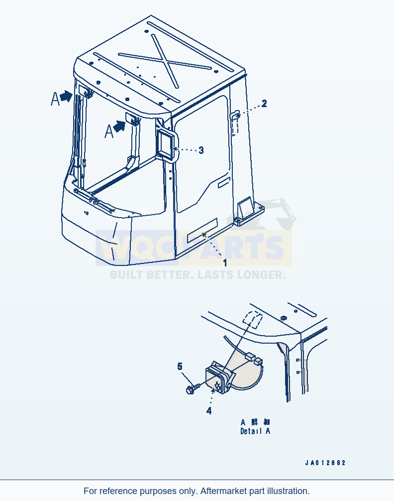 Komatsu WA470-3 Rops Cab (Plate Mark) parts diagram