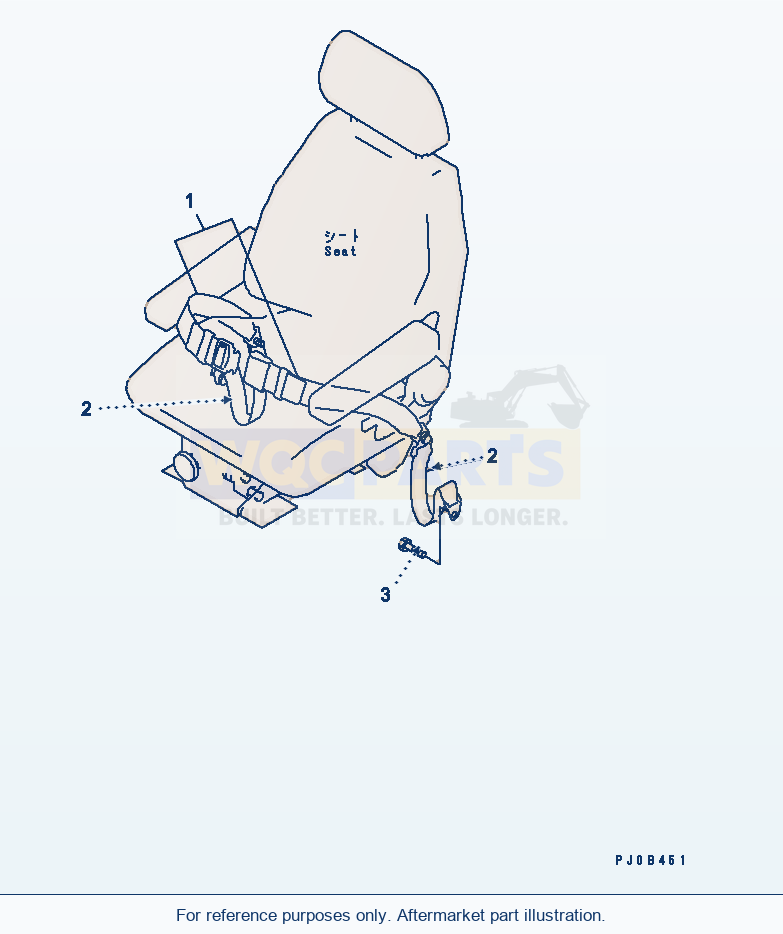 Komatsu WA470-3 Seat Belt (2P50)(#54101-) parts diagram