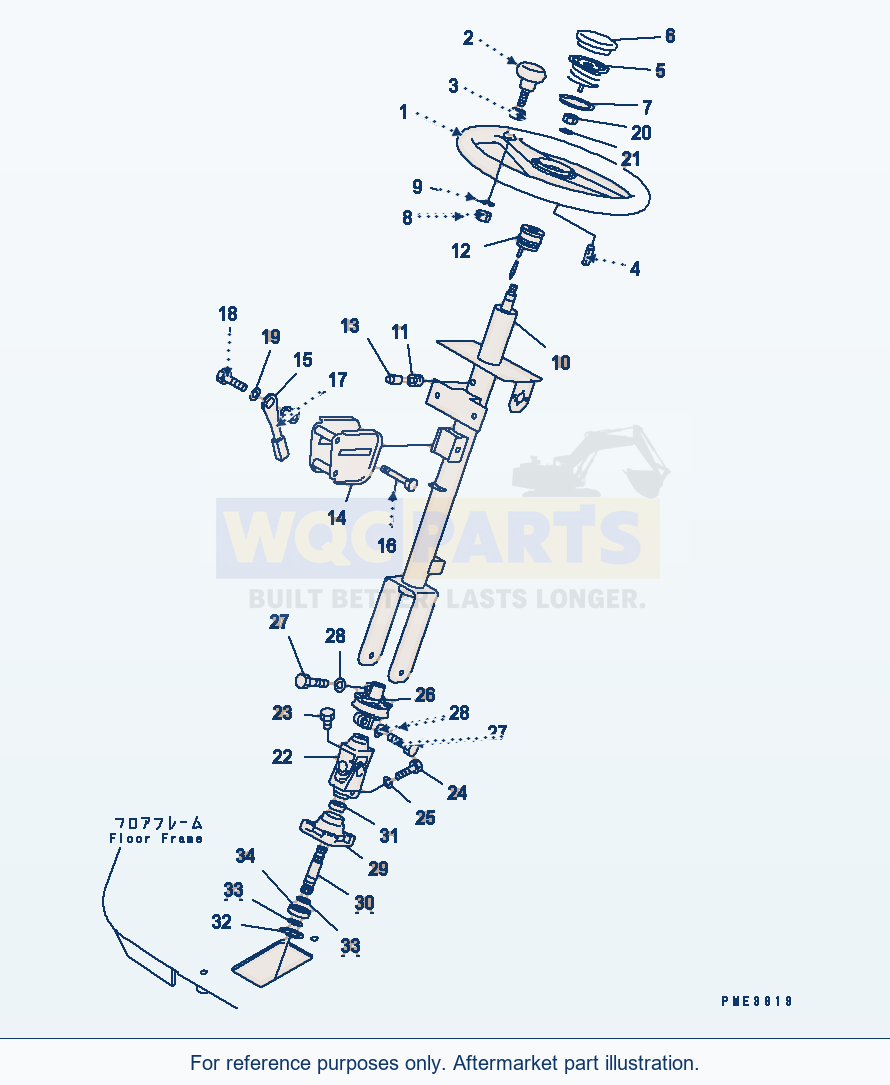Komatsu WA470-3 Steering Wheel And Column (Wheel And Column) parts diagram