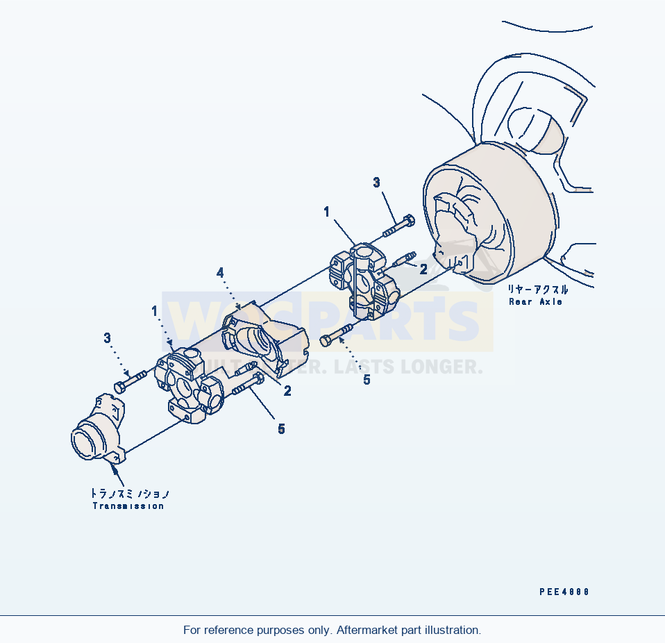 Komatsu WA470-3 Drive Shaft (Rear) parts diagram