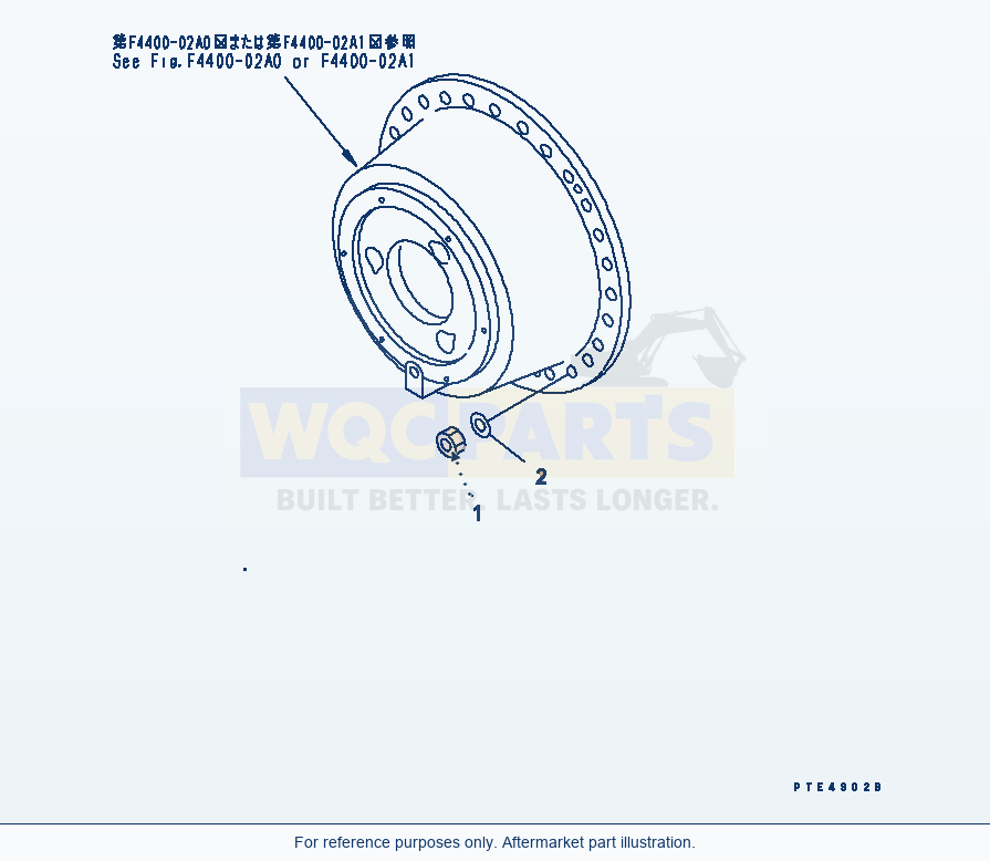 Komatsu WA470-3 Front Axle Wheel Mounting parts diagram