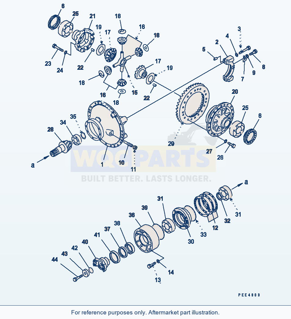 Komatsu WA470-3 Rear Axle (Rear Differential) parts diagram