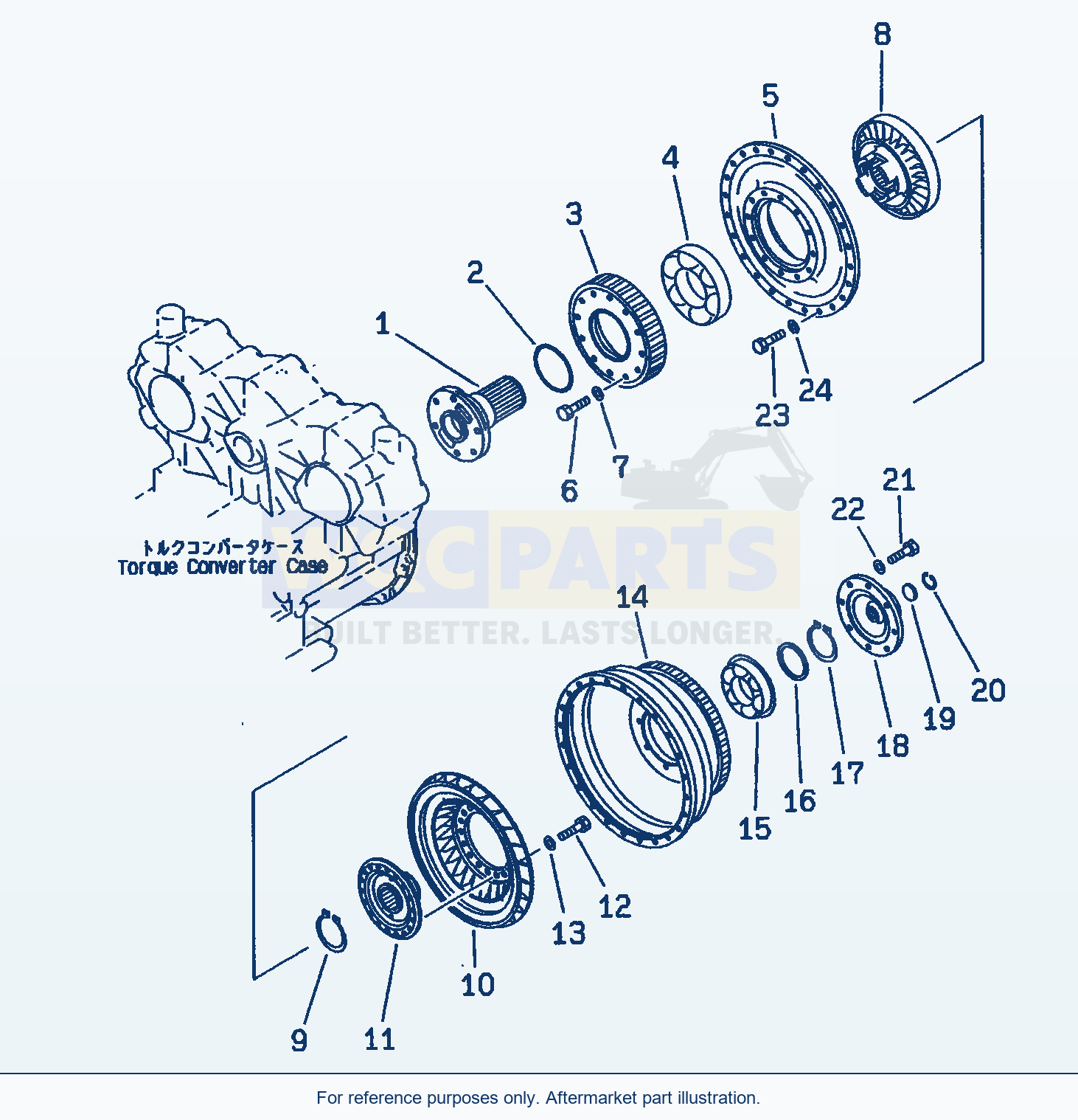 Komatsu WA470-3 Torque Converter(#50001-) parts diagram