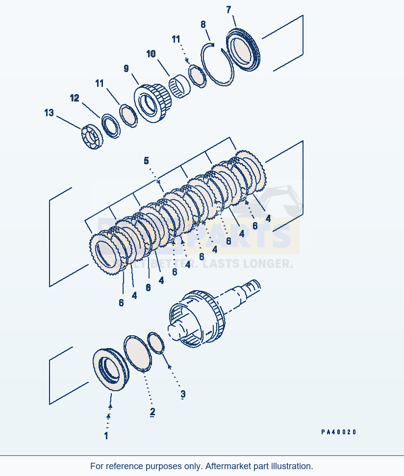 Komatsu WA470-3 Transmission (1St Clutch)(#50001-) parts diagram