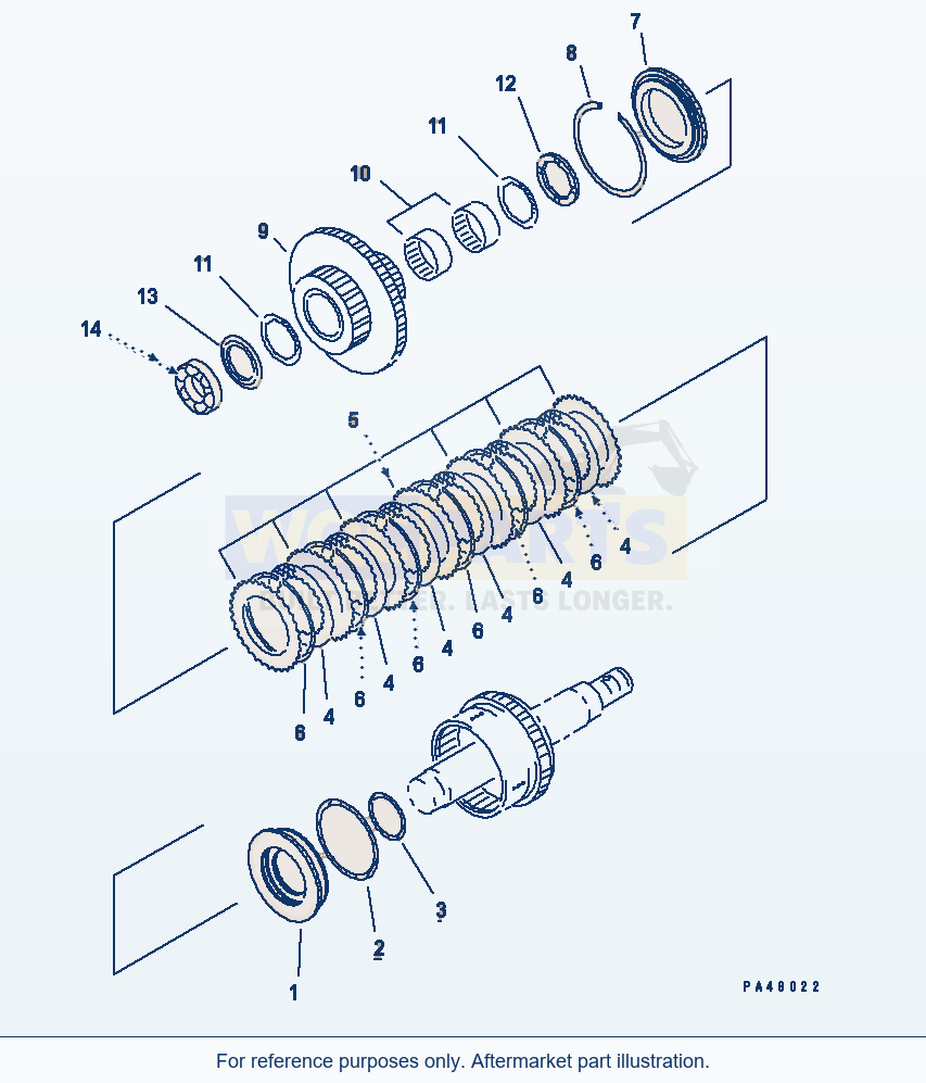 Komatsu WA470-3 Transmission (2Nd Clutch)(#50001-) parts diagram