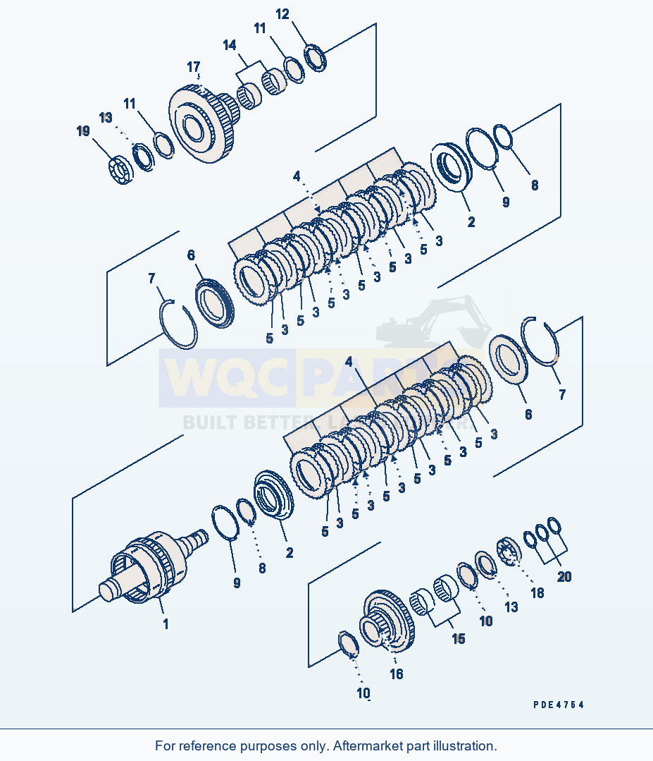 Komatsu WA470-3 Transmission (3Rd And 4Th Clutch) parts diagram