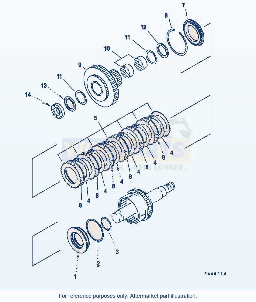 Komatsu WA470-3 Transmission (3Rd Clutch)(#50001-) parts diagram
