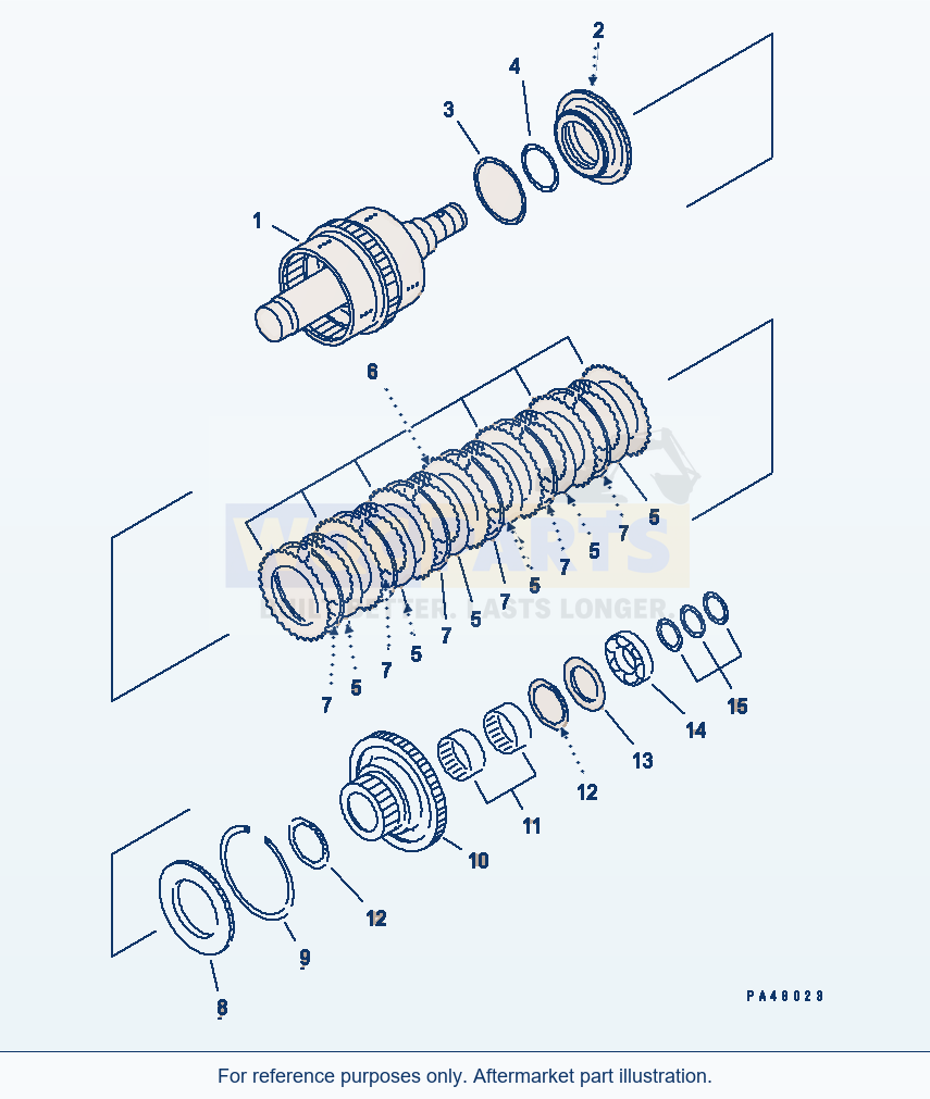 Komatsu WA470-3 Transmission (4Th Clutch)(#50001-) parts diagram