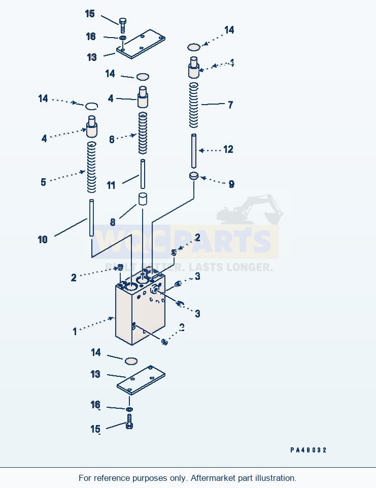 Komatsu WA470-3 Transmission Accumulator Valve(#50001-) parts diagram