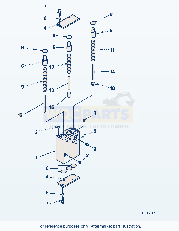 Komatsu WA470-3 Transmission Accumulator Valve parts diagram
