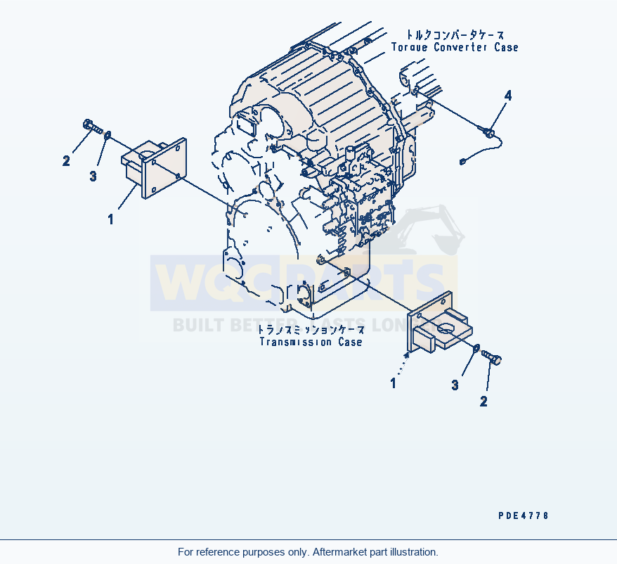 Komatsu WA470-3 Transmission Attachment Bracket parts diagram