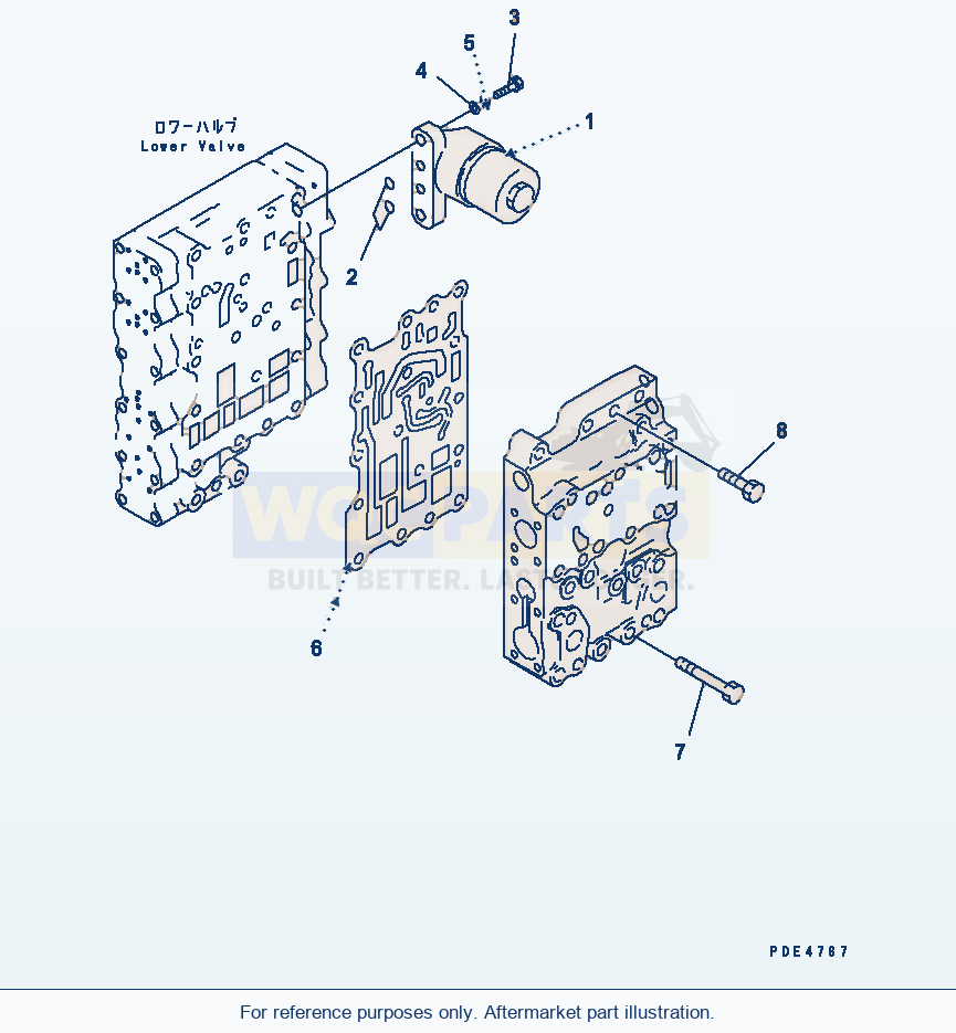 Komatsu WA470-3 Transmission Control Valve (Pilot Filter) parts diagram