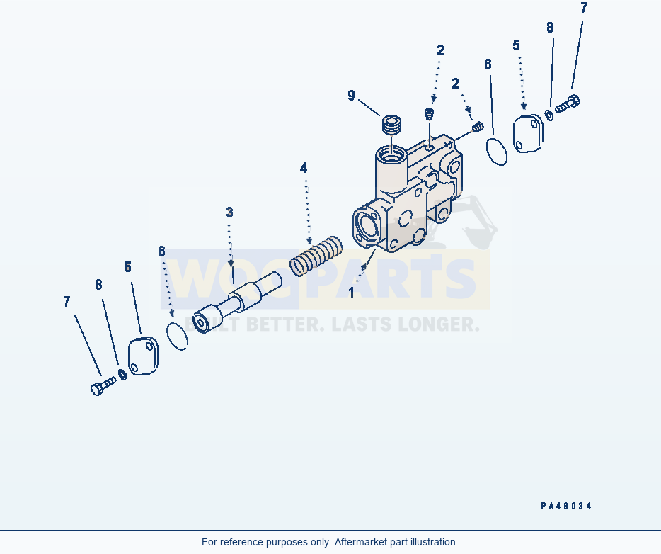 Komatsu WA470-3 Transmission Flow Control Valve(#50001-) parts diagram