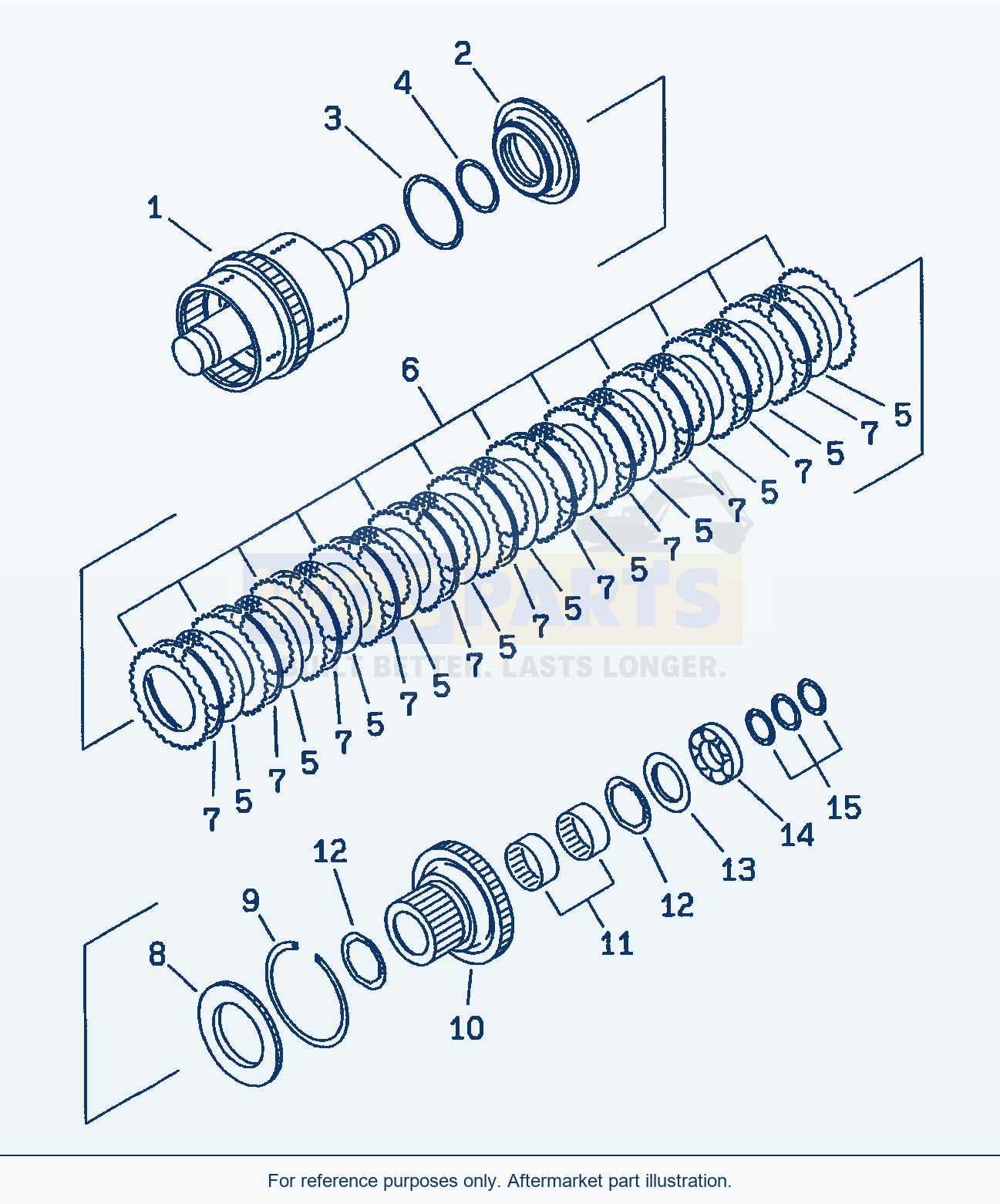 Komatsu WA470-3 Transmission (Forward Clutch)(#50001-) parts diagram