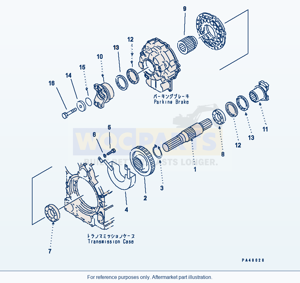 Komatsu WA470-3 Transmission (Output Shaft)(#50001-) parts diagram