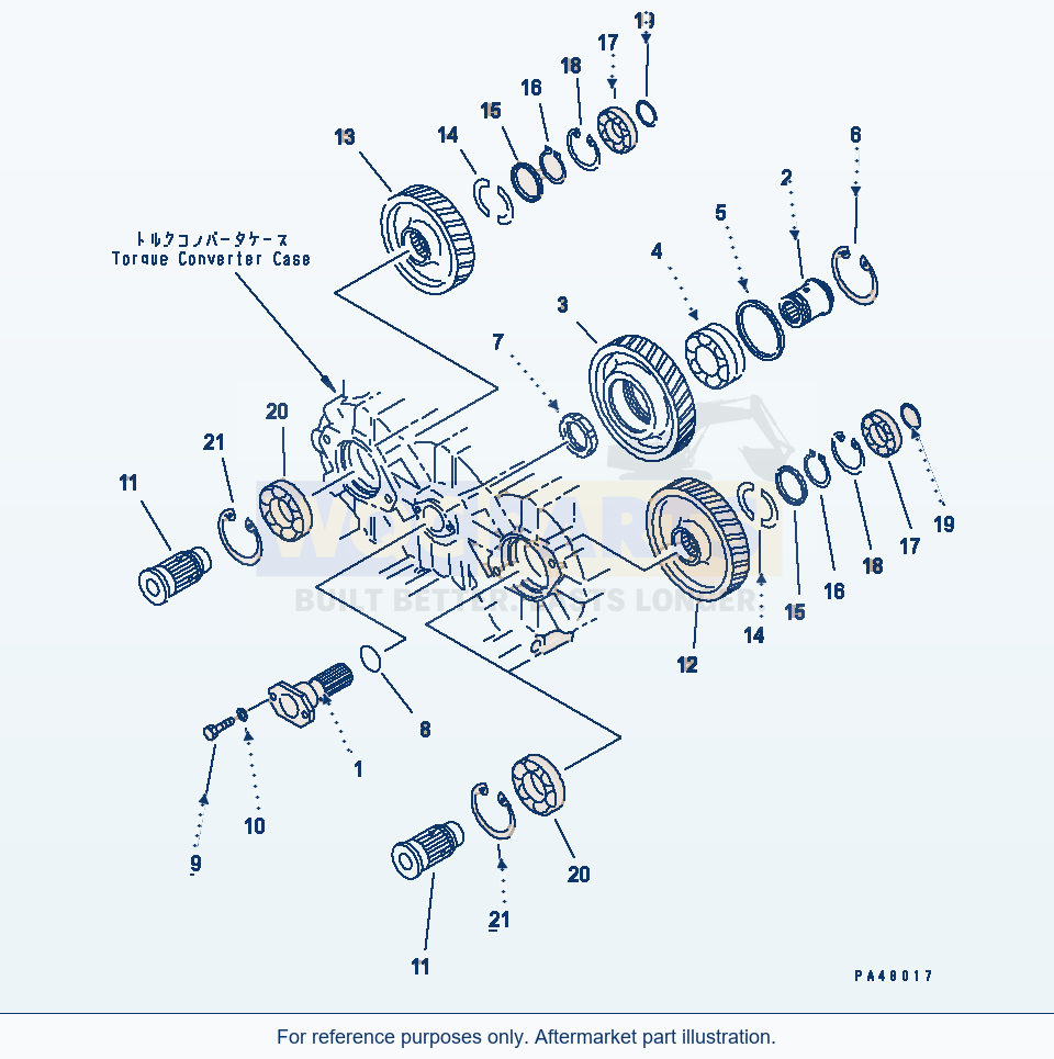 Komatsu WA470-3 Transmission (P.T.O.)(#50001-) parts diagram