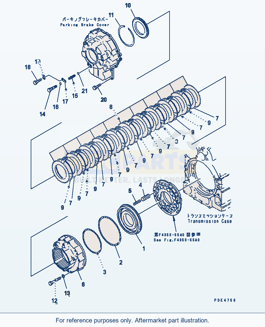 Komatsu WA470-3 Transmission (Parking Brake) parts diagram