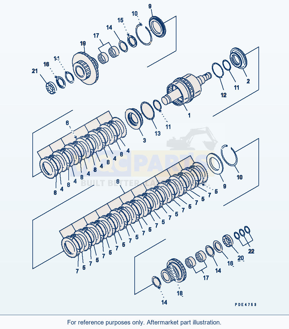 Komatsu WA470-3 Transmission (Reverse And 2Nd Clutch) parts diagram