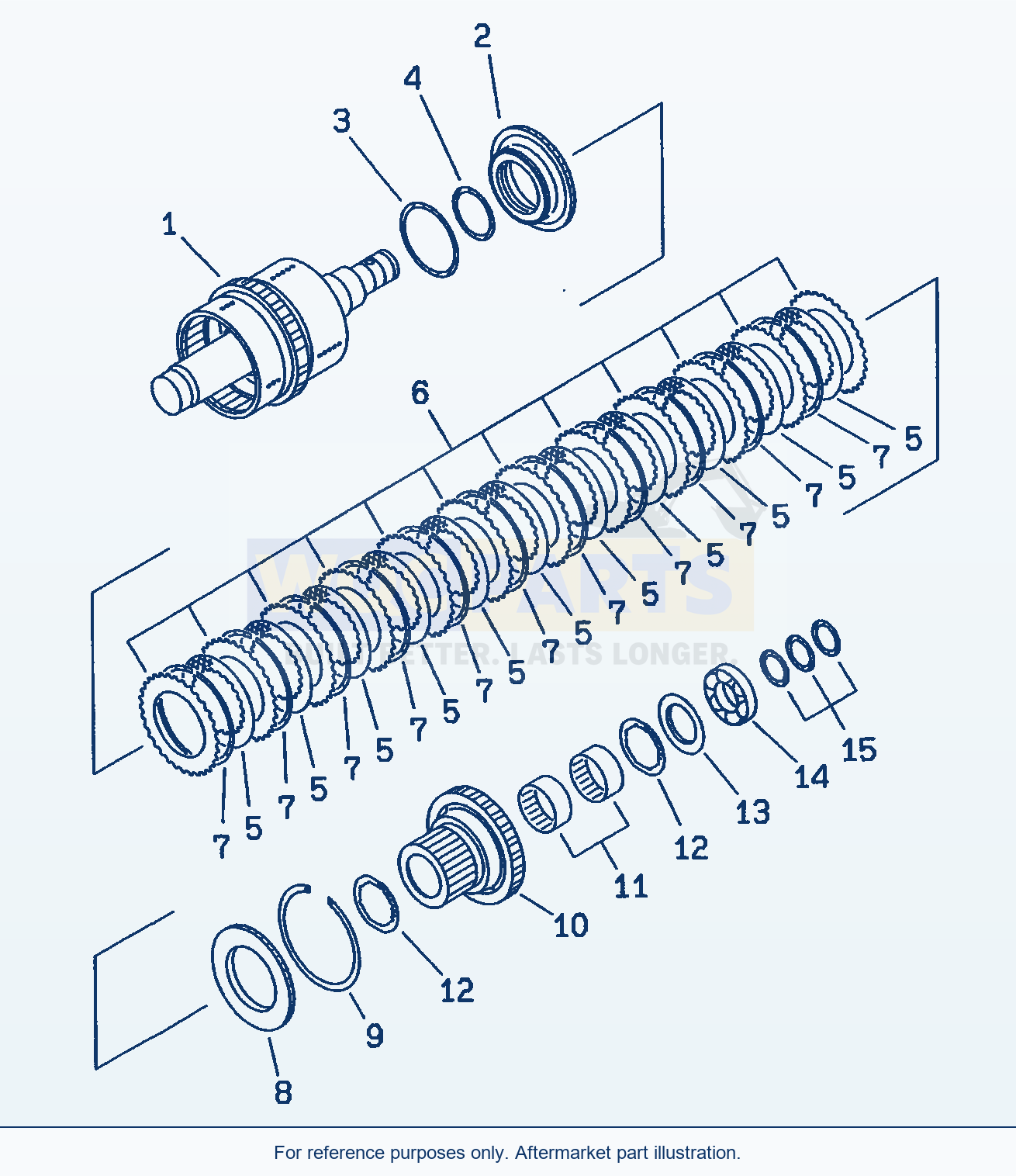 Komatsu WA470-3 Transmission (Reverse Clutch)(#50001-) parts diagram