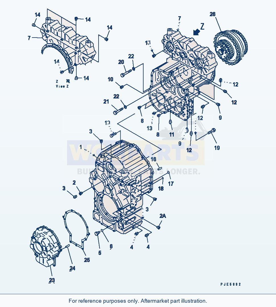 Komatsu WA470-3 Transmission (Transmission Case) parts diagram