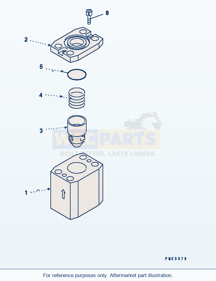 Komatsu WA470-3 Check Valve parts diagram