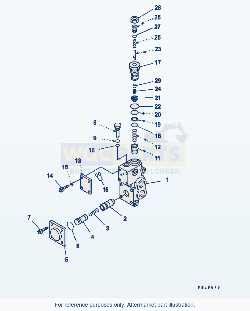 Komatsu WA470-3 Cut-Off Valve parts diagram