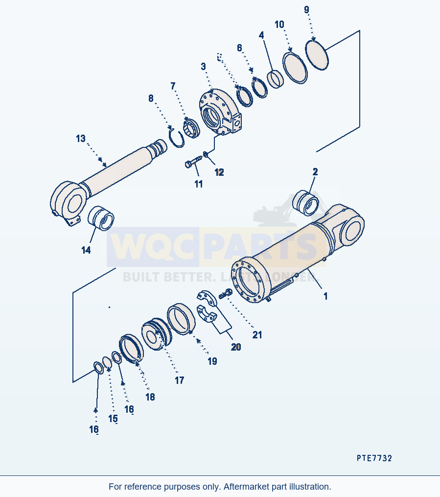 Komatsu WA470-3 Dump Cylinder(#53064-) parts diagram