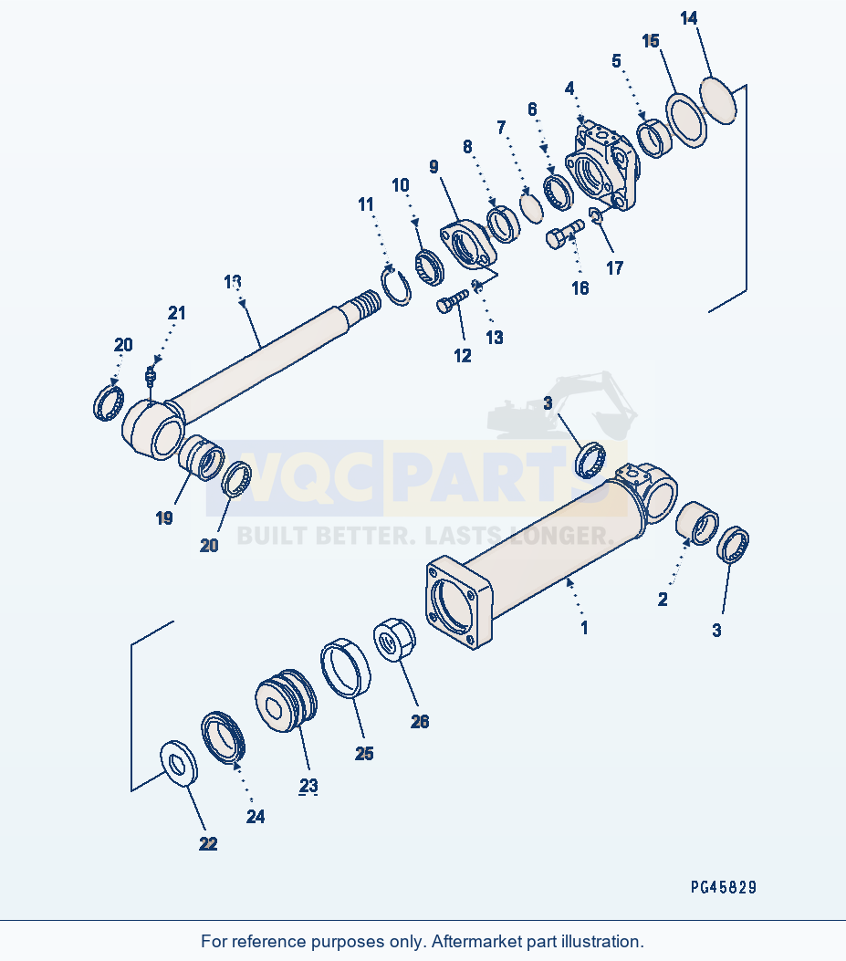 Komatsu WA470-3 Grapple Cylinder(#53001-54100) parts diagram