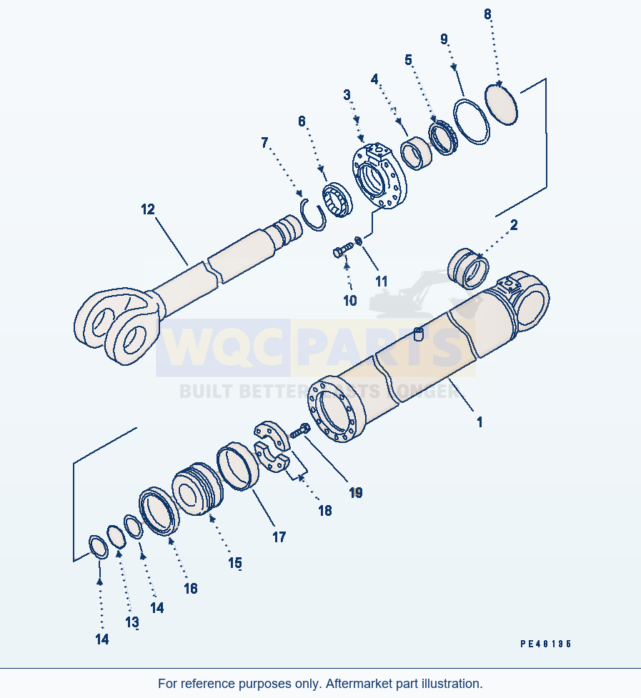 Komatsu WA470-3 Lift Cylinder(#53001-53063) parts diagram