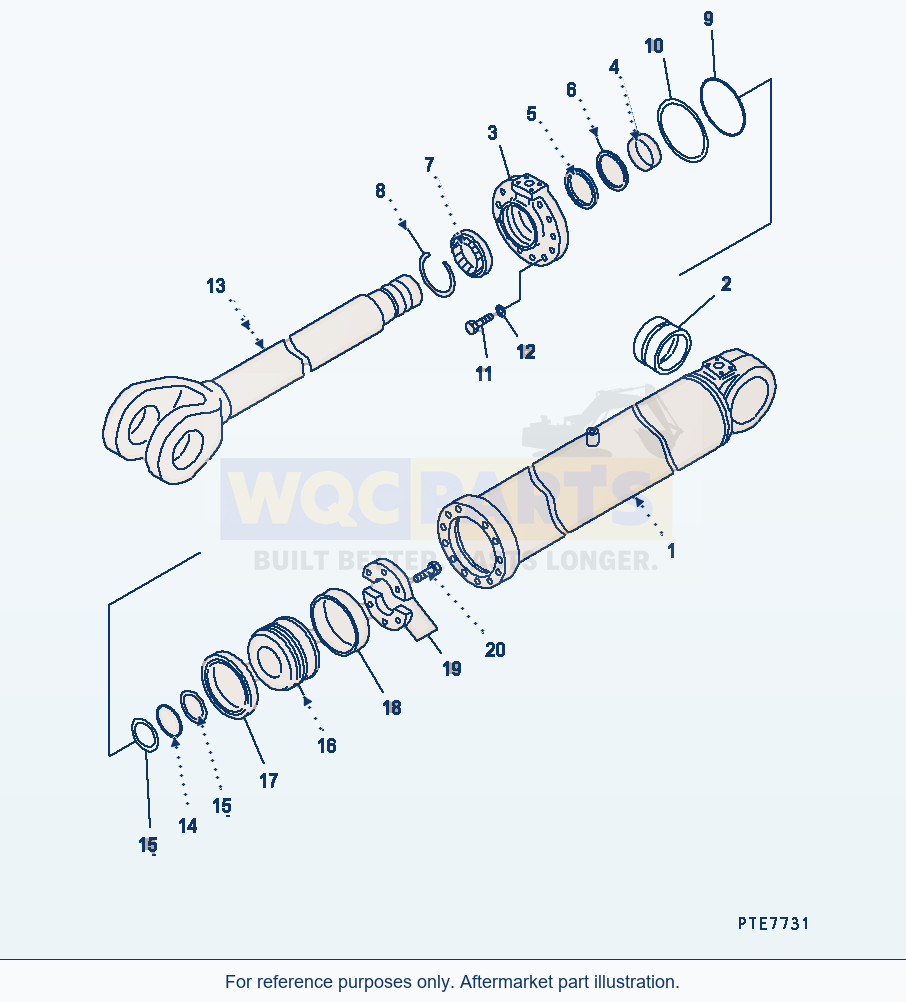 Komatsu WA470-3 Lift Cylinder(#53064-) parts diagram