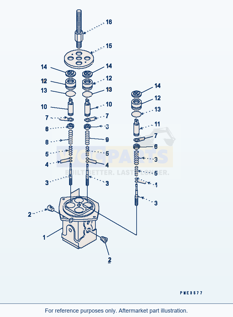 Komatsu WA470-3 Ppc Valve parts diagram