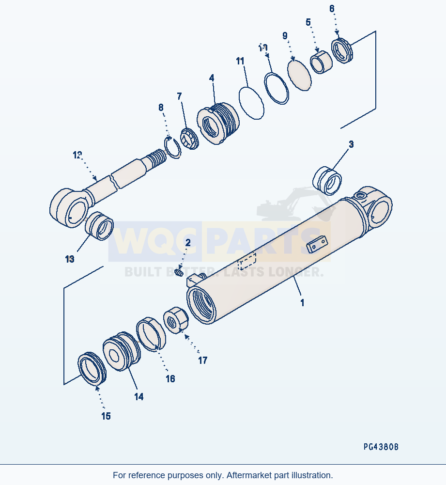 Komatsu WA470-3 Steering Cylinder(#53001-53058) parts diagram