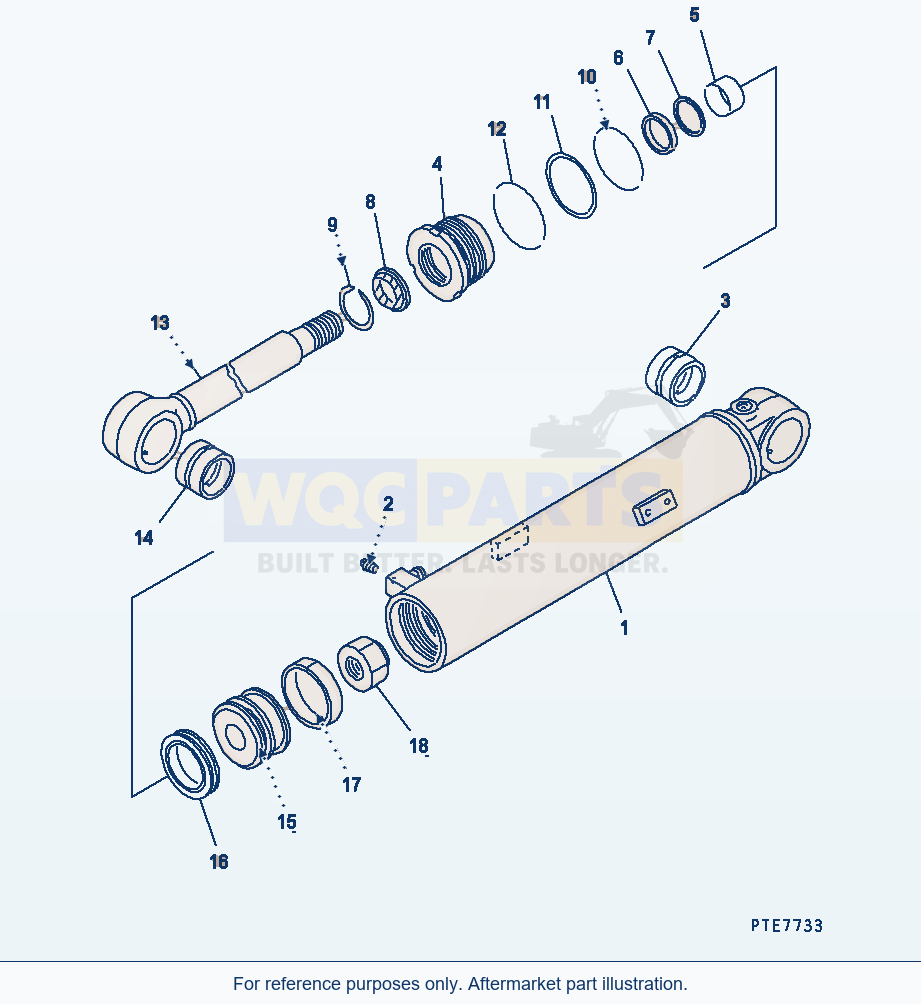 Komatsu WA470-3 Steering Cylinder(#53059-54100) parts diagram