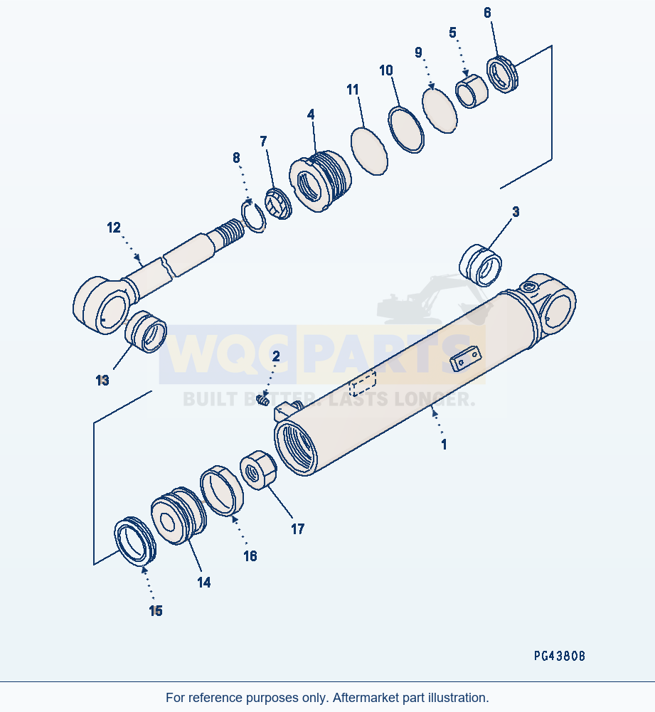Komatsu WA470-3 Steering Cylinder(#50001-) parts diagram