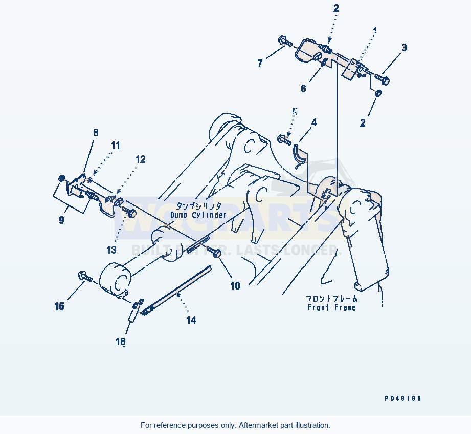 Komatsu WA470-3 Boom Kick Out And Bucket Positioner(#50001-) parts diagram
