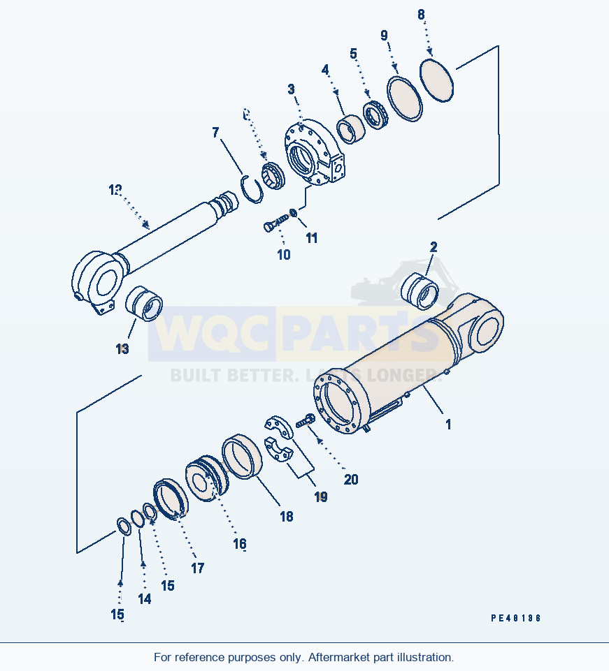 Komatsu WA470-3 Dump Cylinder(#50001-) parts diagram