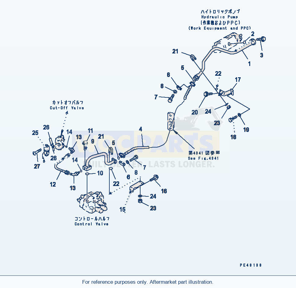 Komatsu WA470-3 Hydraulic Piping (Delivery Line)(#50001-) parts diagram