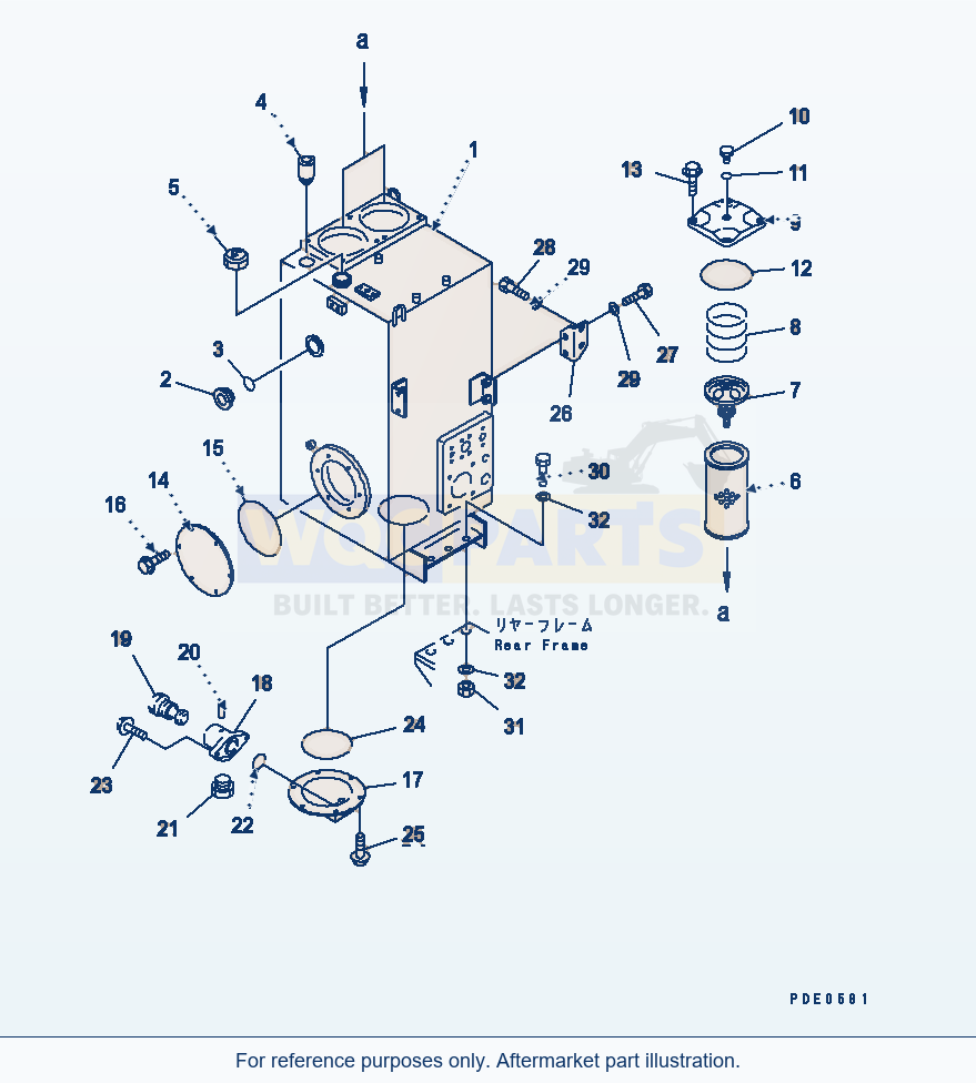 Komatsu WA470-3 Hydraulic Tank(#50001-) parts diagram