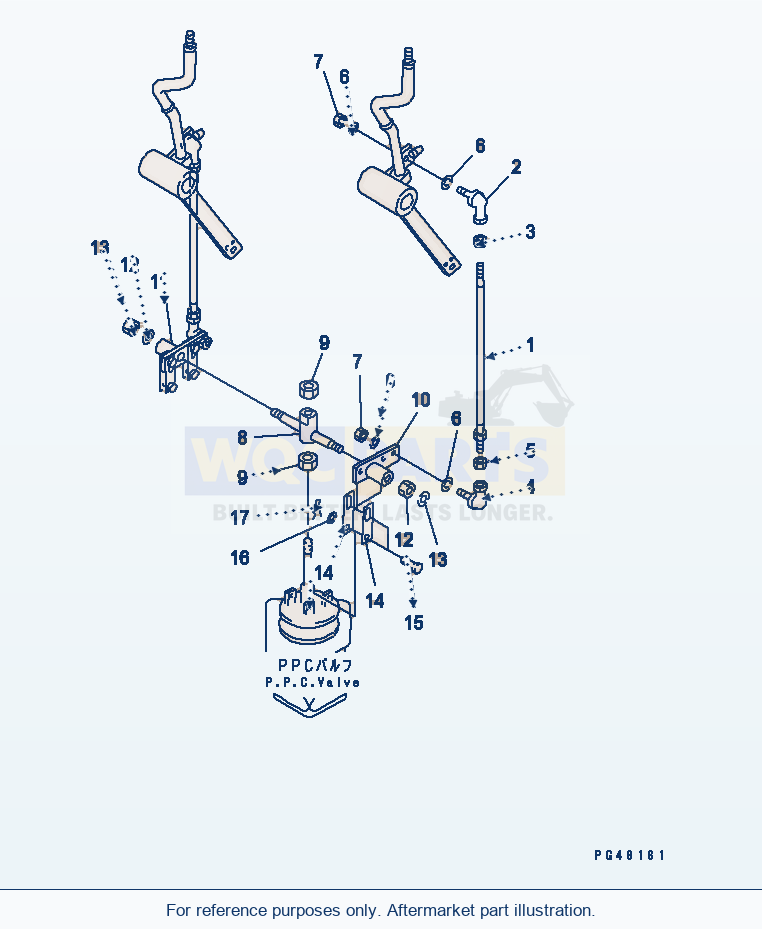 Komatsu WA470-3 Work Equipment Control Linkage(#50001-) parts diagram
