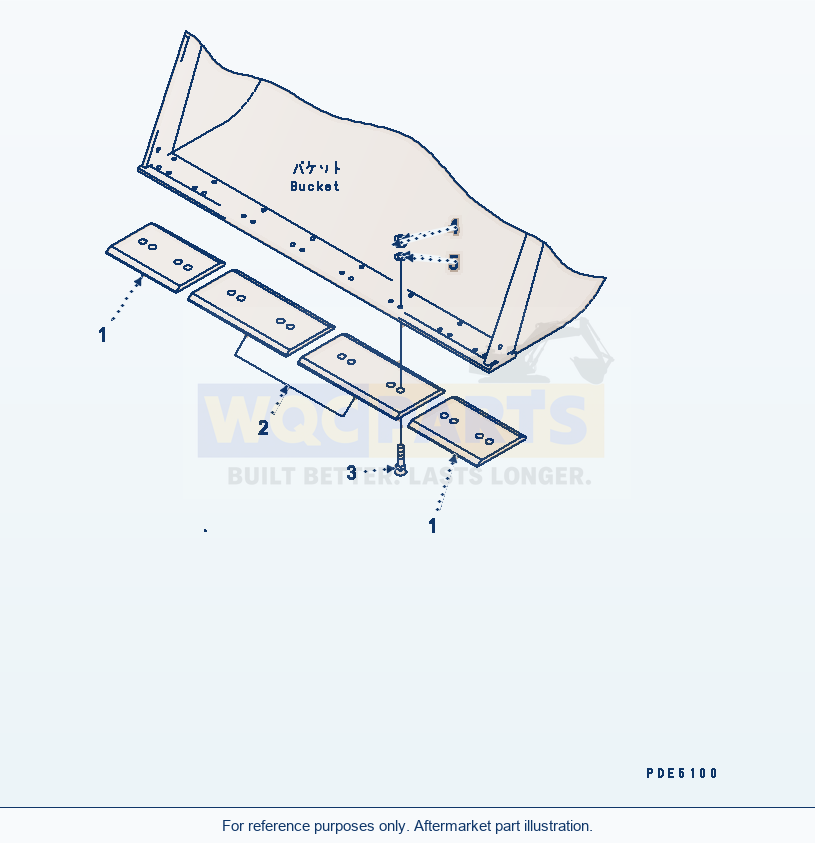 Komatsu WA470-3 Bolt On Cutting Edge (Long Life Type) parts diagram