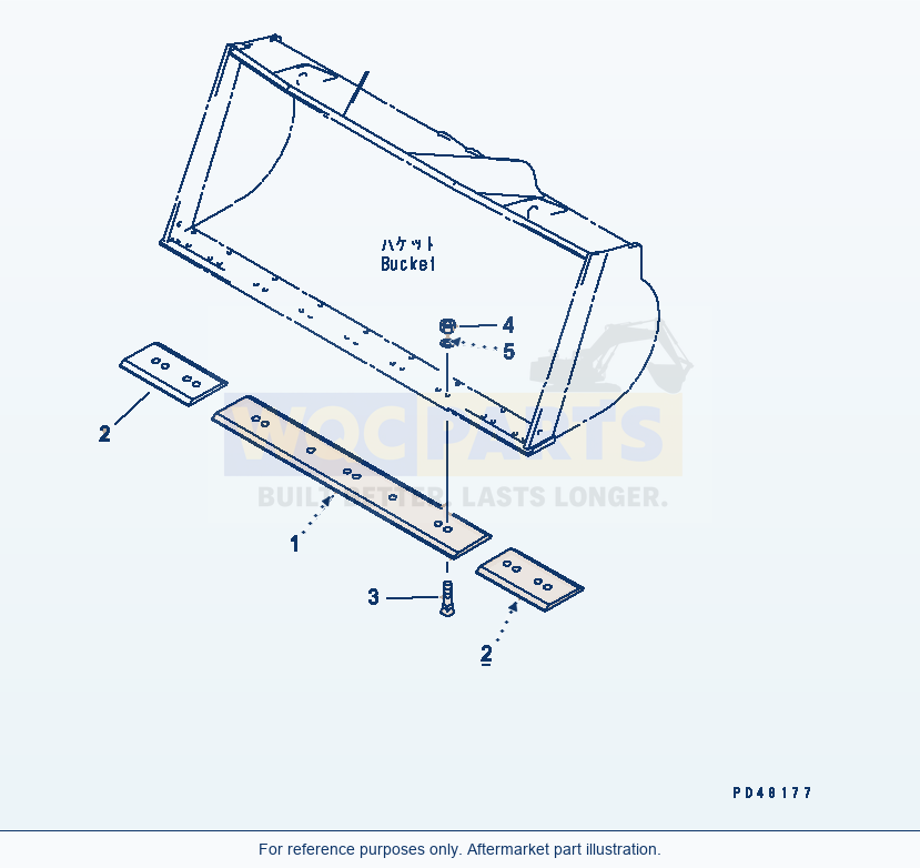 Komatsu WA470-3 Bolt On Cutting Edge parts diagram