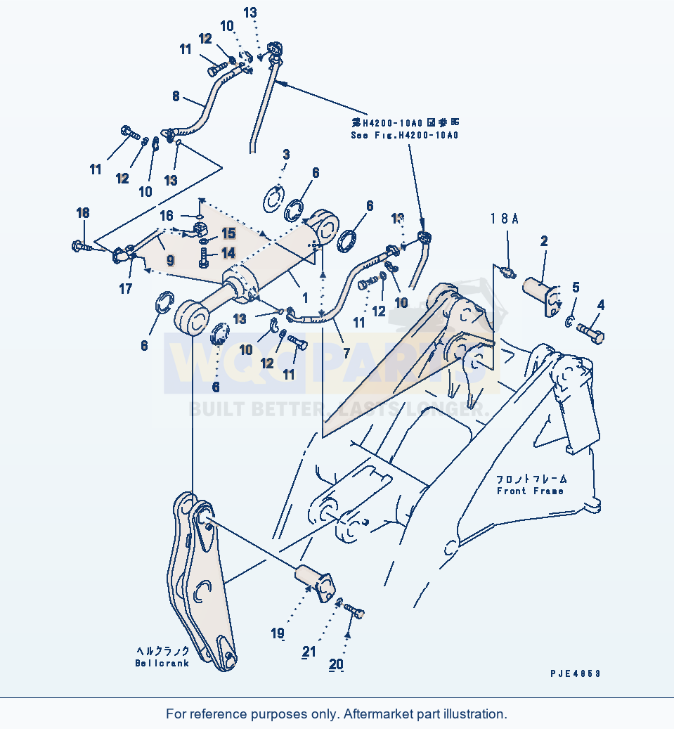 Komatsu WA470-3 Dump Cylinder (Piping And Mounting) parts diagram