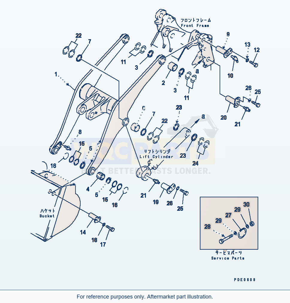 Komatsu WA470-3 Lift Arm(#50001-) parts diagram
