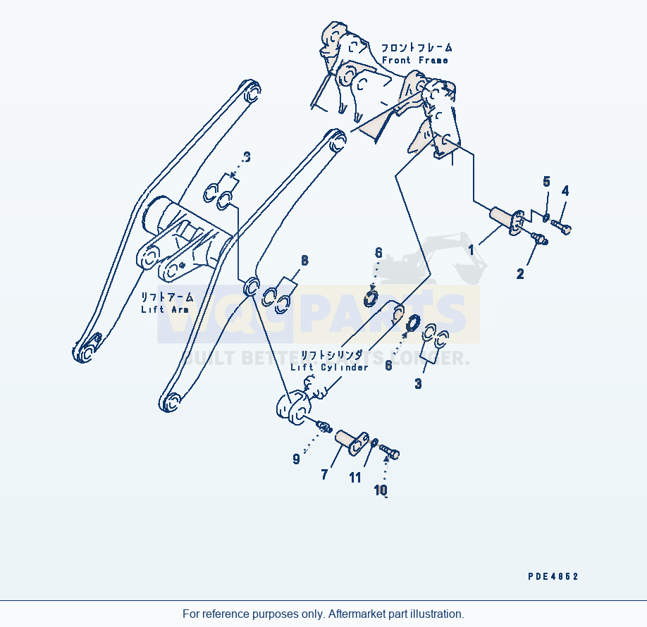 Komatsu WA470-3 Lift Cylinder (Mounting Parts) parts diagram