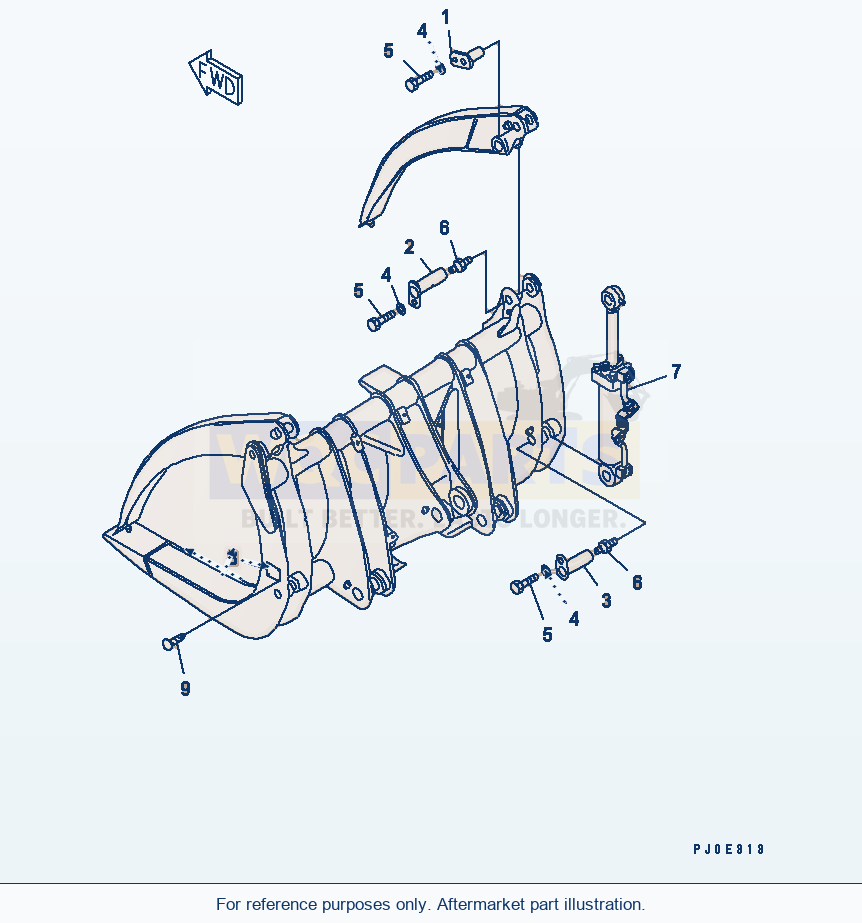 Komatsu WA470-3 Log Grapple (Mounting)(#54101-) parts diagram